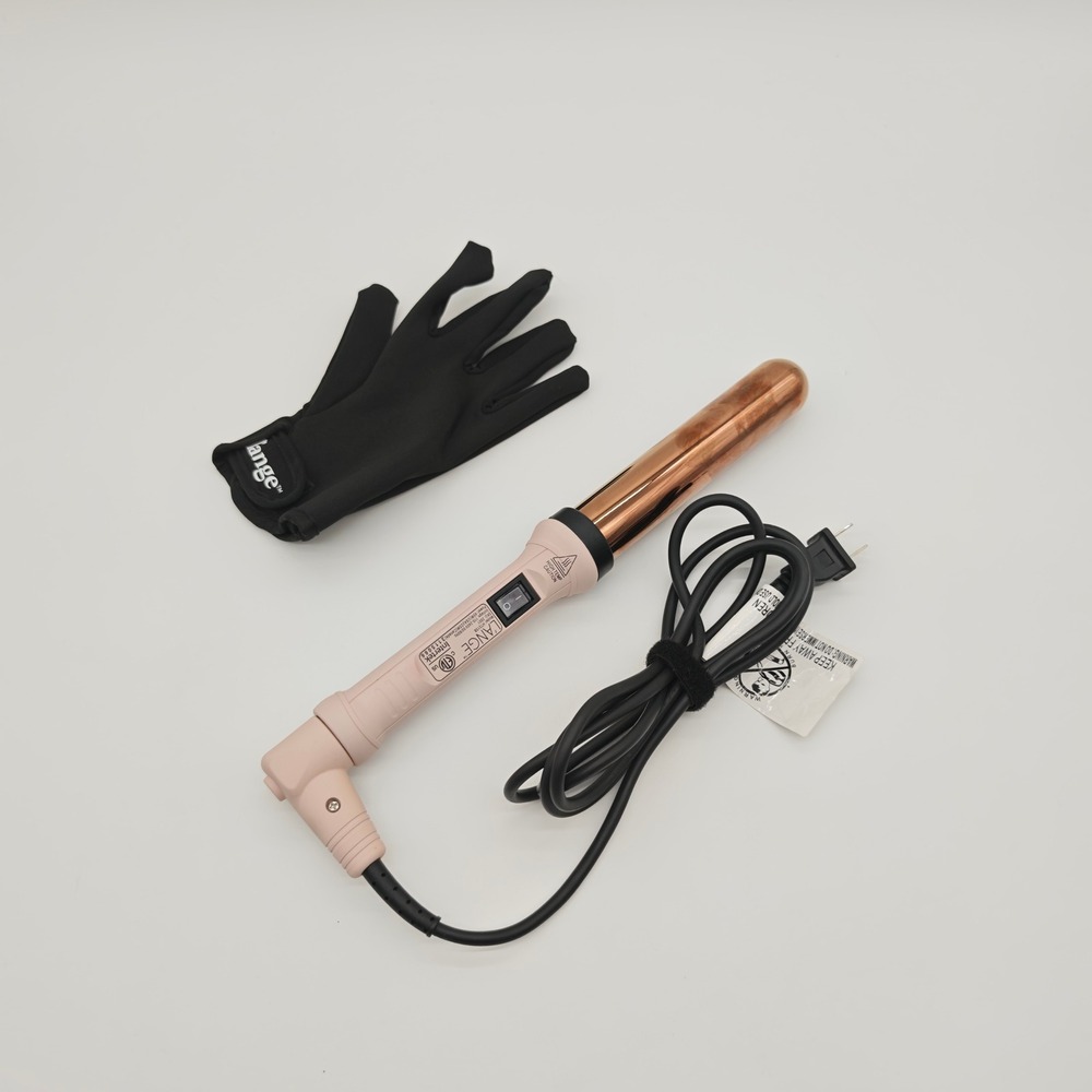 L'ange Ondule 25mm Rose Gold Titanium Curling Wand Blush Pink HT015B with Glove